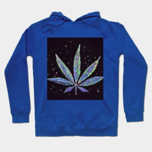 Stoner 420 single colorful cannabis leaf Hoodie